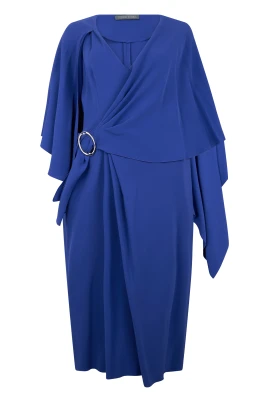 Elegant Lång Klänning med Drapering