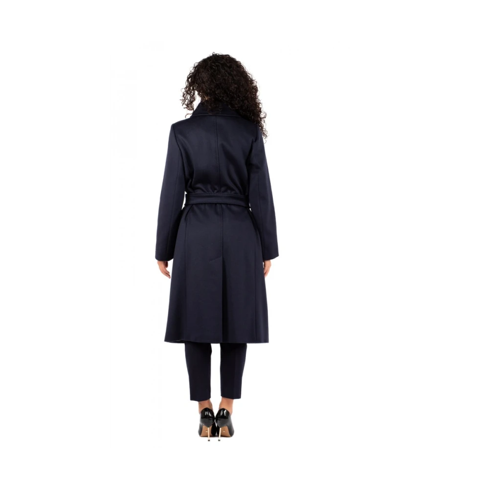 Max Mara Studio Elegante Wollen Jas Blue Dames