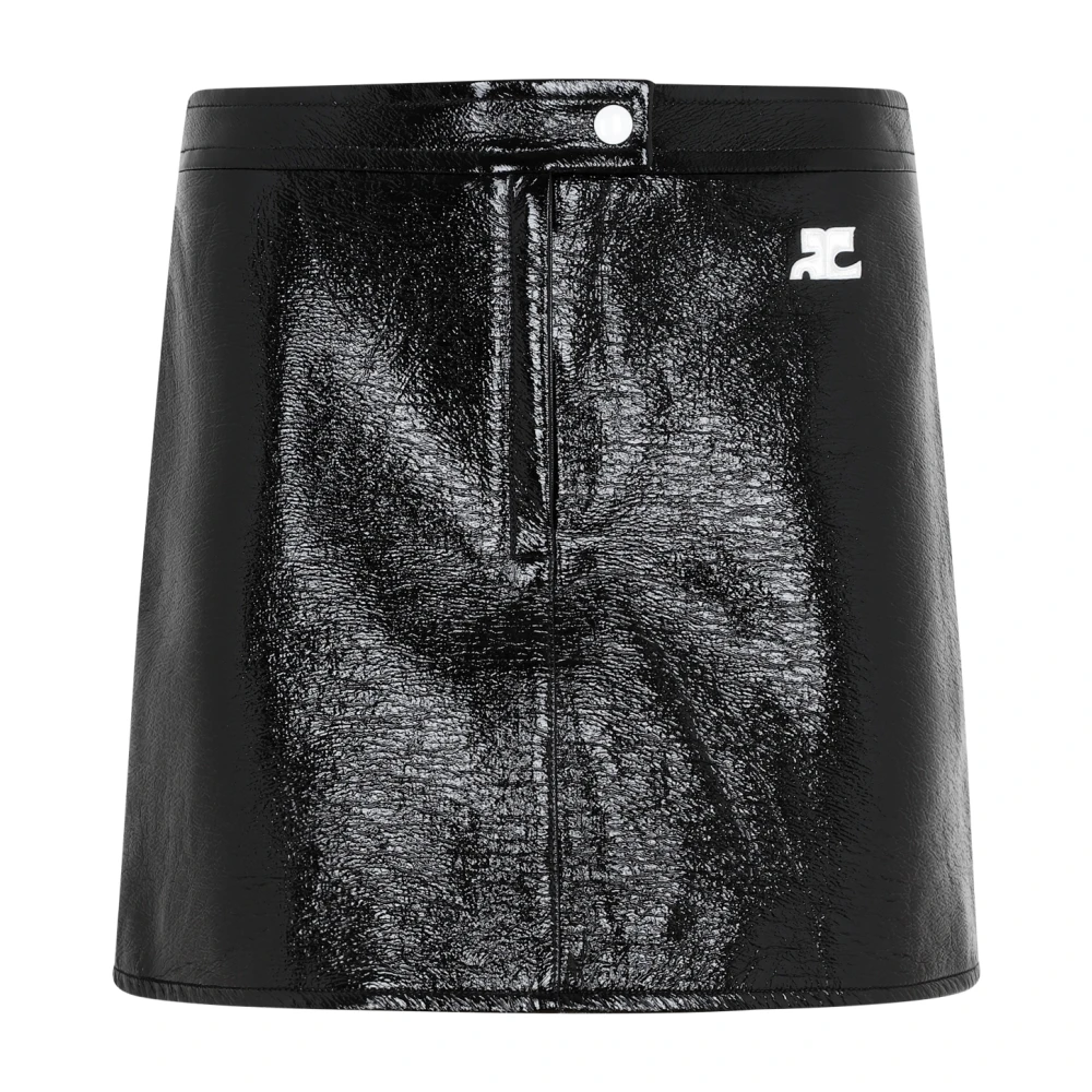 Courrèges Women's Black Vinyl Mini Skirt - Short Skirts - S - Skirts