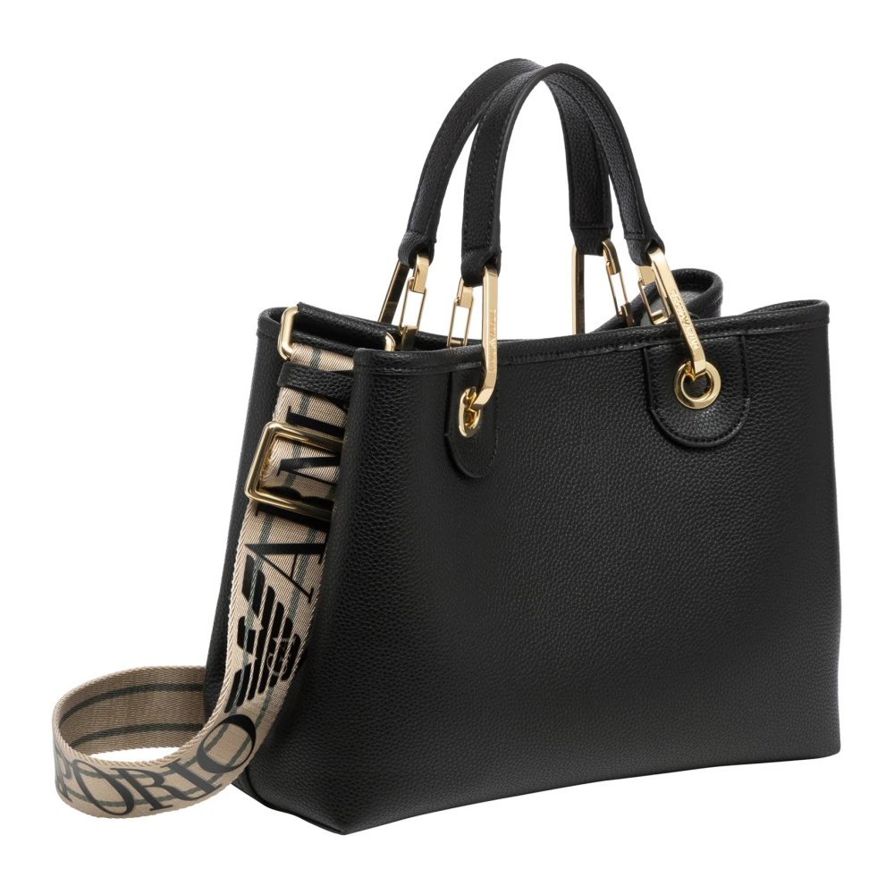 Emporio Armani Verstelbare Band Handtas met Magneetsluiting Black Dames