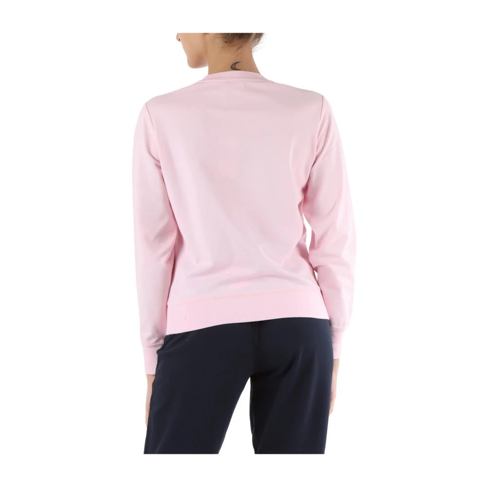 Sun68 Katoenen Piqué Sweatshirt met Strass Logo Pink Dames