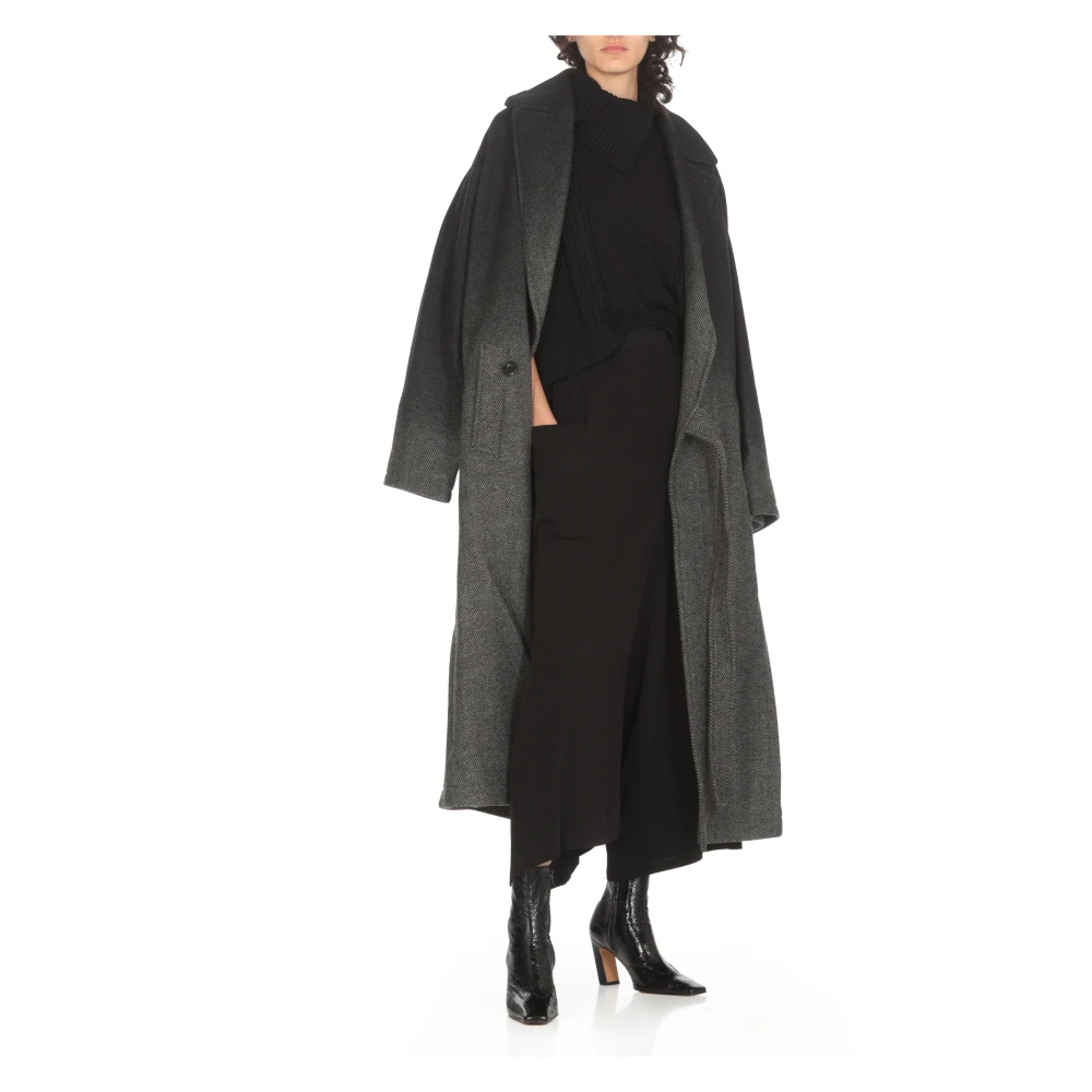 Y-3 Zwarte Asymmetrische Rok met Zijrits Black Dames