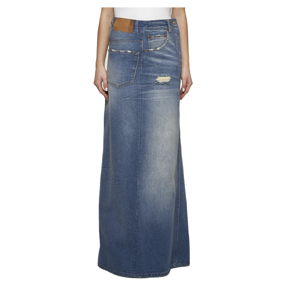 MM6 Maison Margiela Denimrok Blue Dames