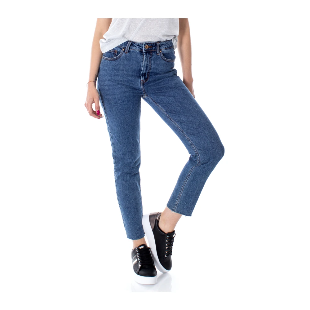 Only Women's Blue Cropped Jeans,, 15171549 - Onlemily Hw St Raw Cr An Mae05 Noos W28 L30