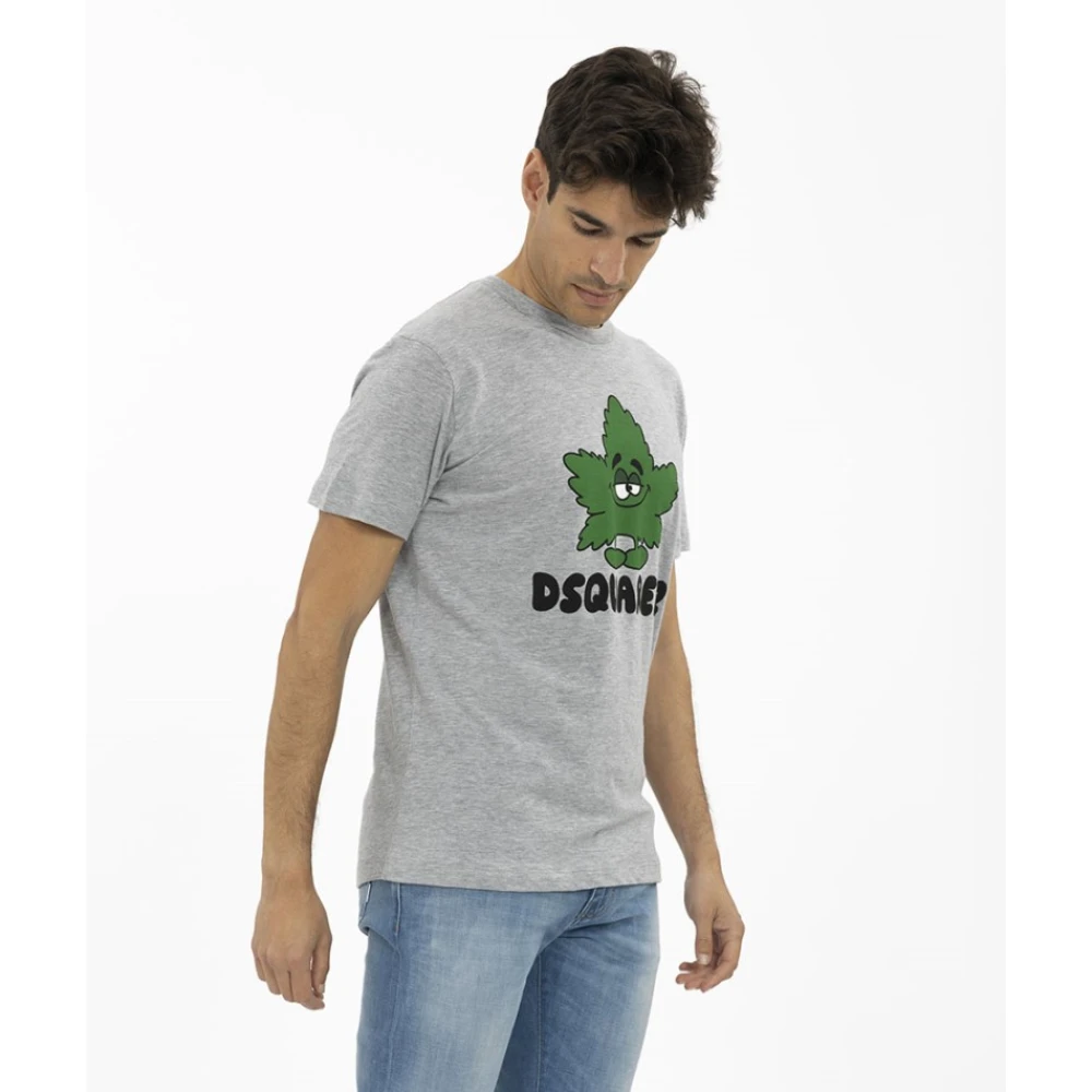 Dsquared2 Canada Floral Cool Fit T-Shirt Gray Heren