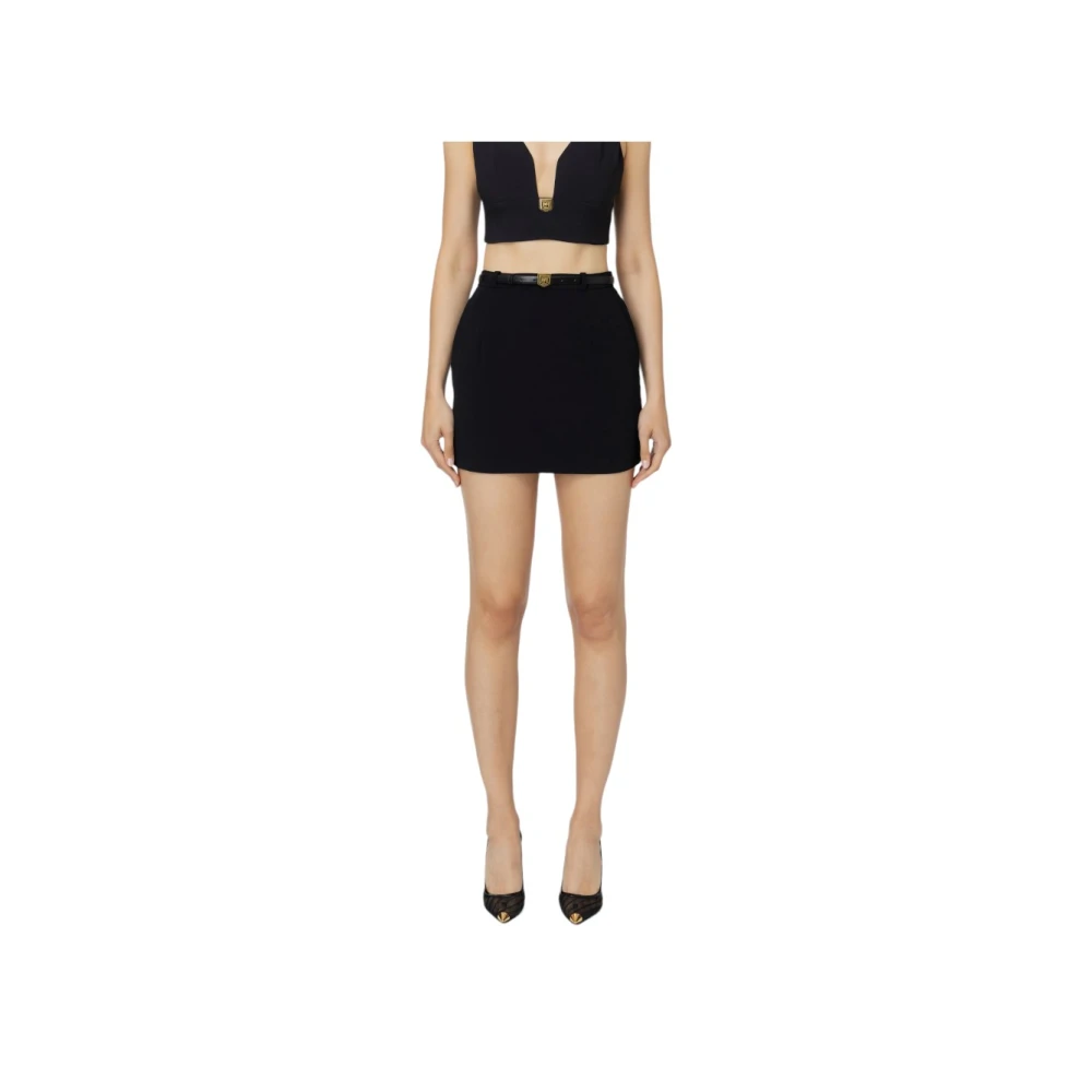 Elisabetta Franchi Rok met riem Black Dames