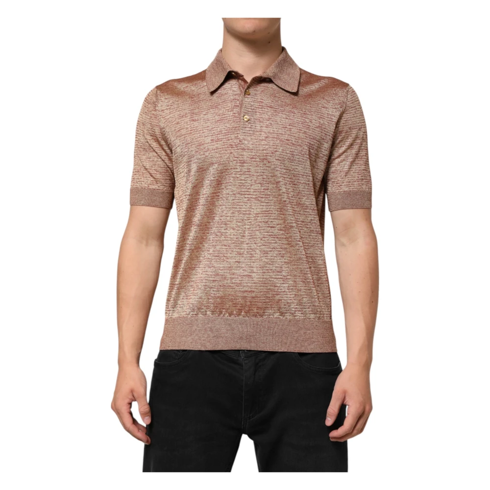 Dolce & Gabbana Uomo Marrone Polo A Maniche Corte