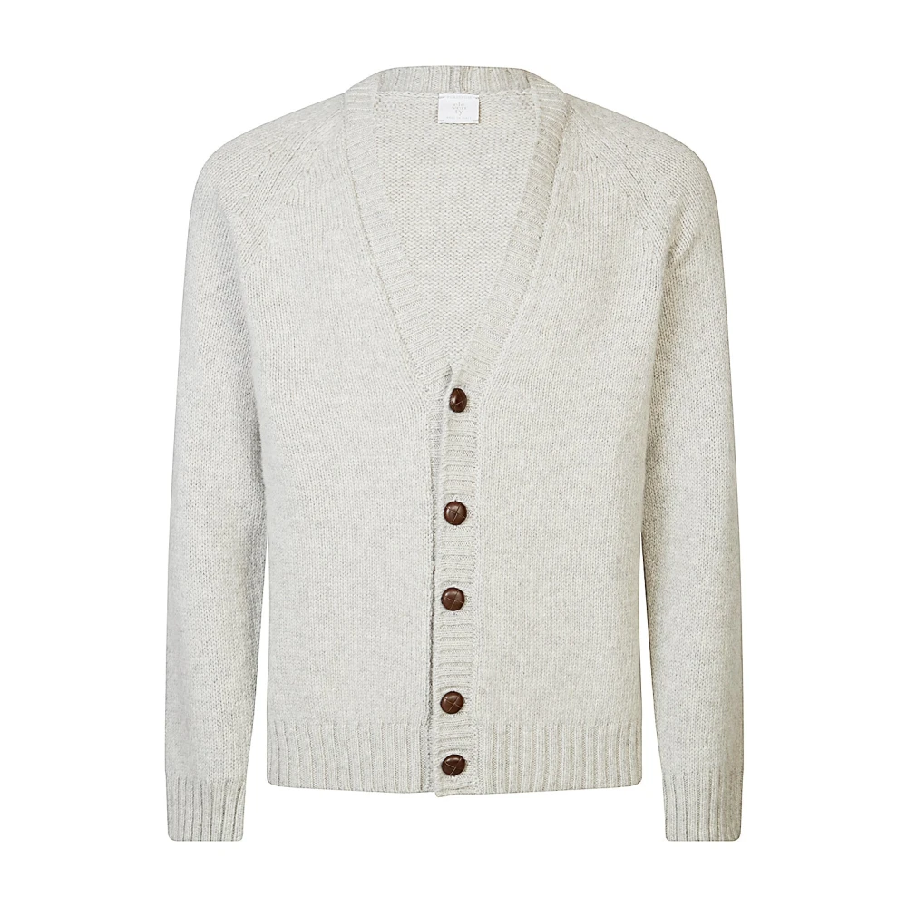 Eleventy Mannelijk Grijs Truien & Vesten Heren, M, Wol, Raglan Cardigan Van Fijne Wol