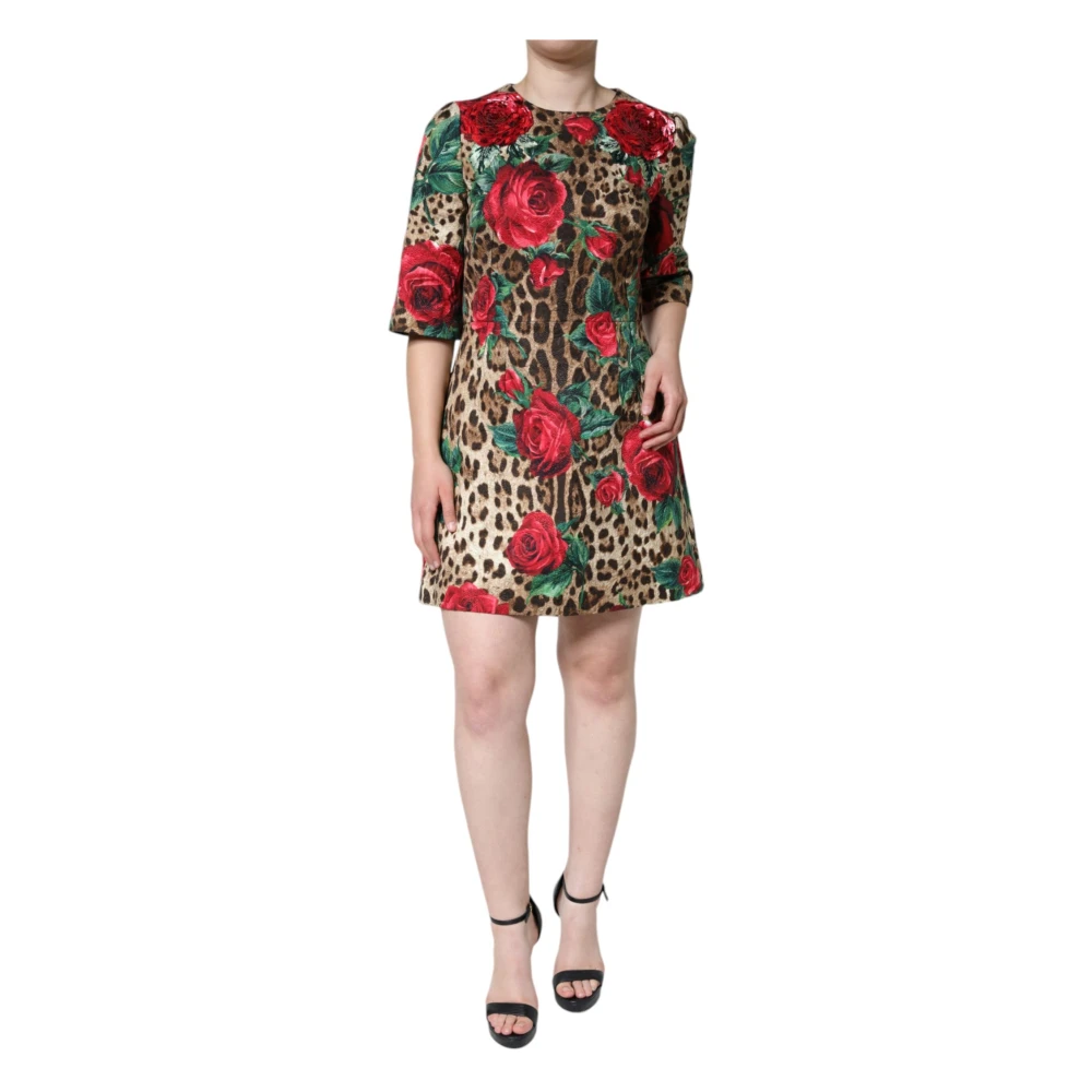 Dolce & Gabbana Vrouw Multicolor Kleedjes Dames, Veelkleurig, S, Katoen, A-Lijn Korte Jurk
