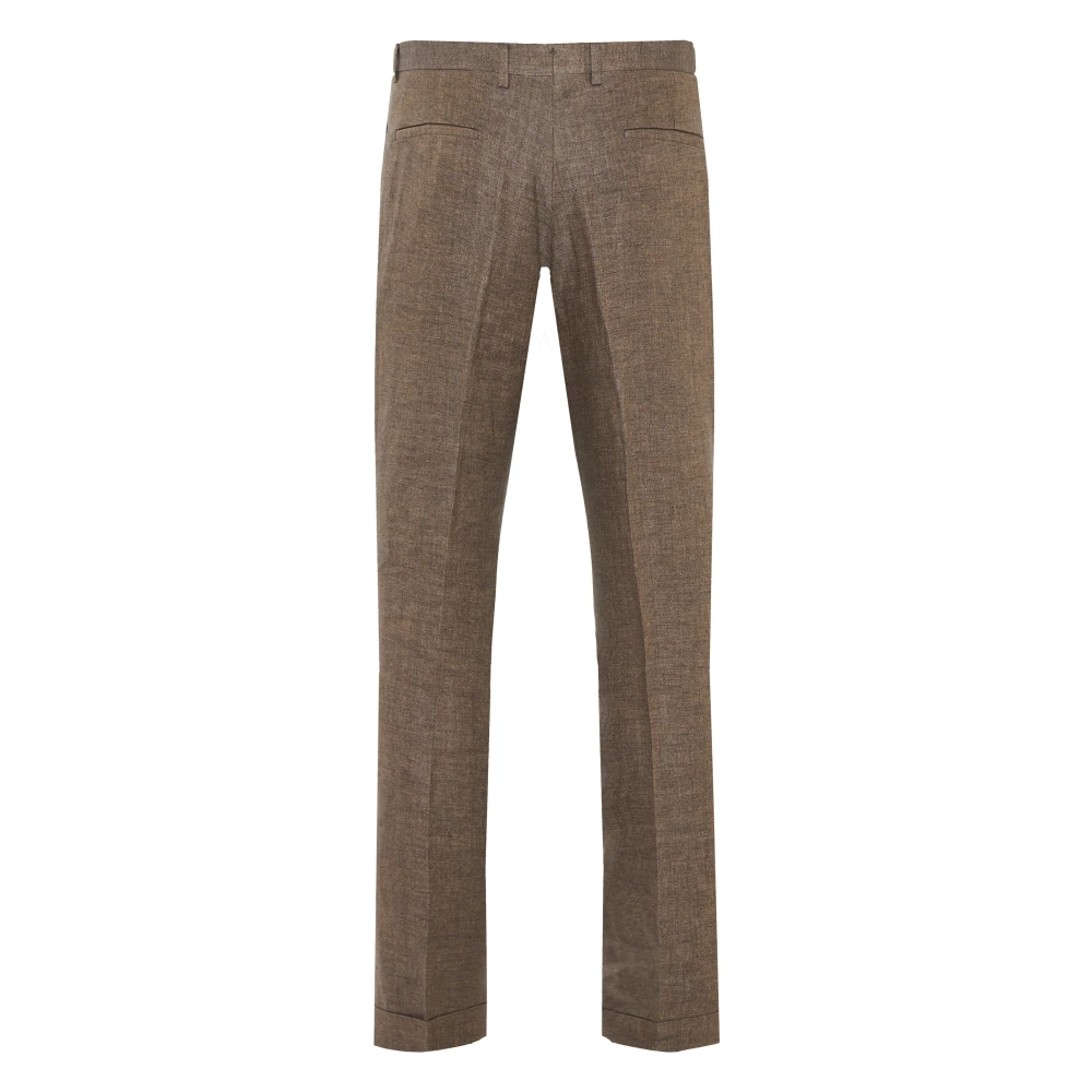 Barba Linnen broek met zakken Brown Heren
