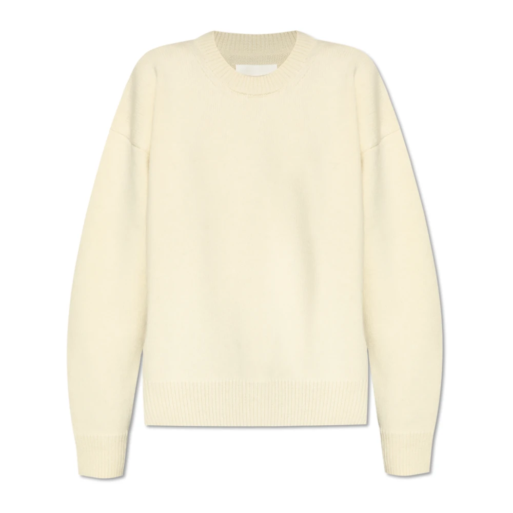 Jil Sander Women's Beige Wool Jumper - Round-Neck Knitwear - S - Knitwear