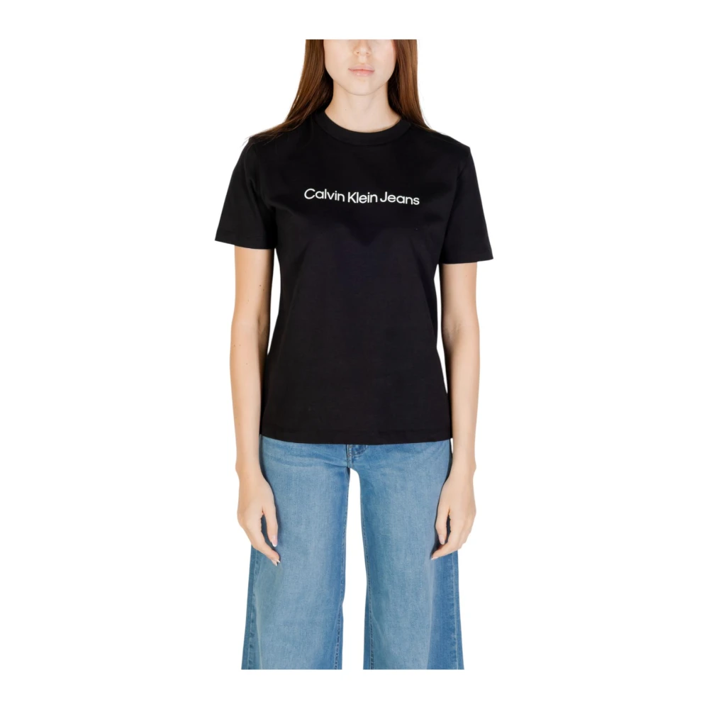 Calvin Klein Jeans Women's Black Cotton Tee For
