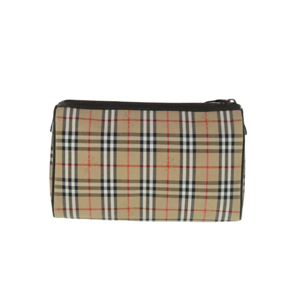 Burberry Vintage Pre-owned Nylon clutches Beige Dames