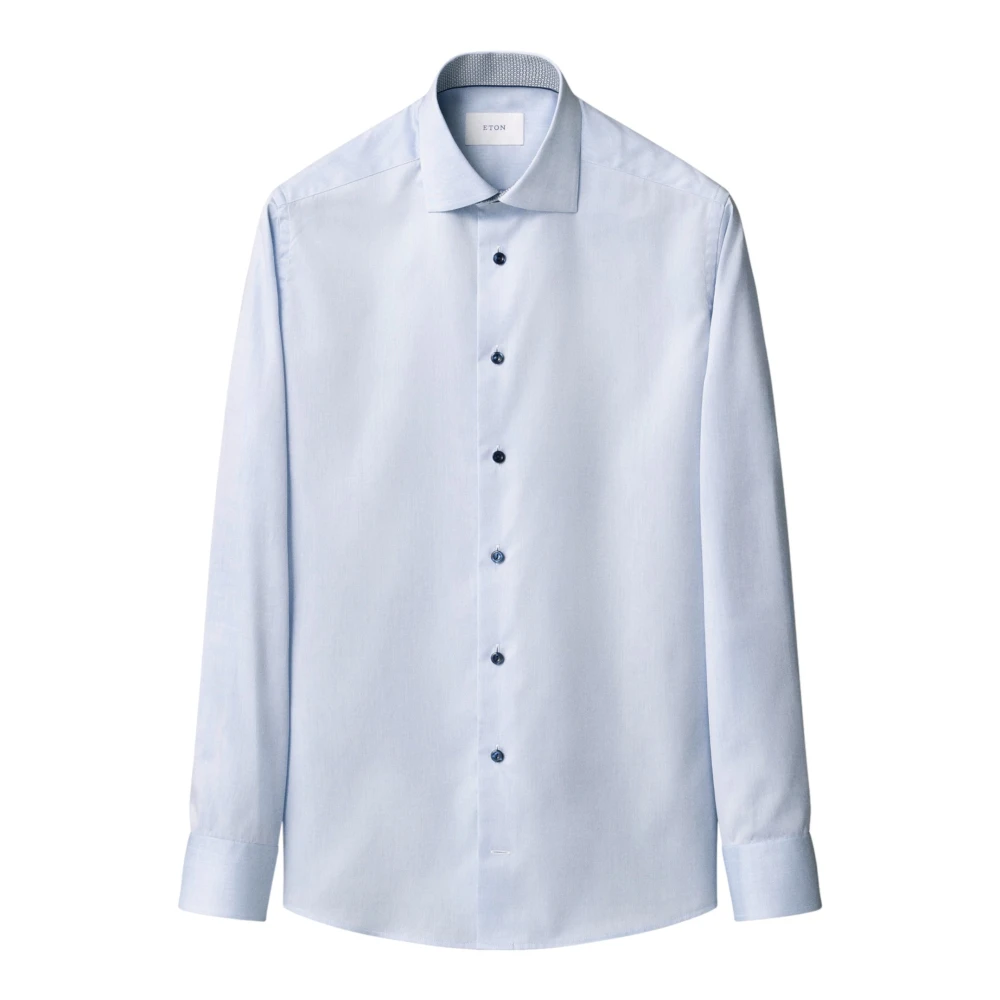 Eton Blue Formal Shirts, Male, 4XL, Geometric Effect Slim Fit Signature Twill Shirt