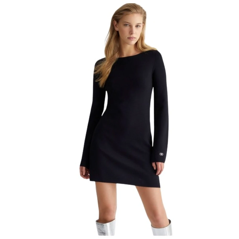 Liu Jo Stretch viscosemix gebreide jurk Black Dames