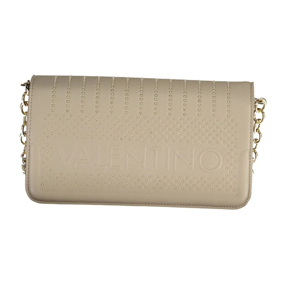 Valentino by Mario Valentino Beige Kedja Crossbody Väska med Dragkedja Beige, Dam