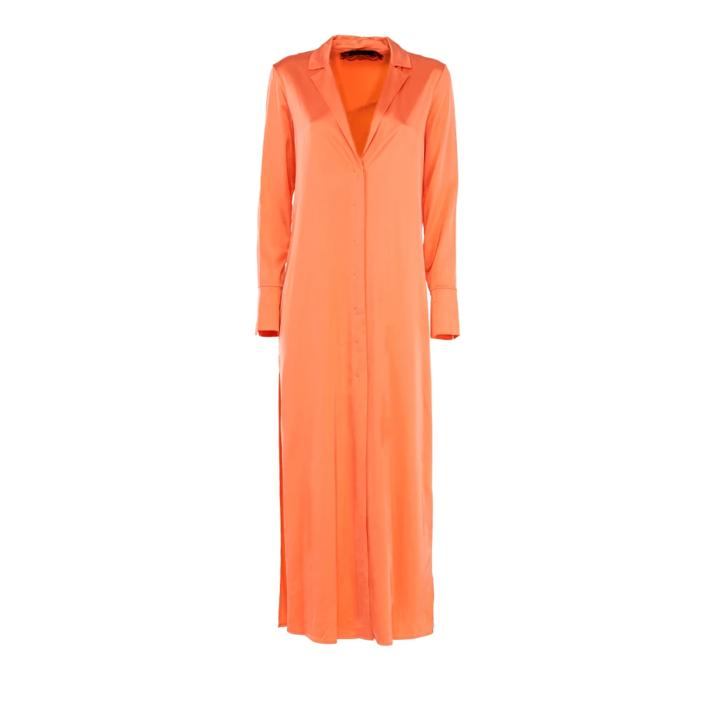 PATRIZIA PEPE Lange Mouw Damesjurk Orange Dames