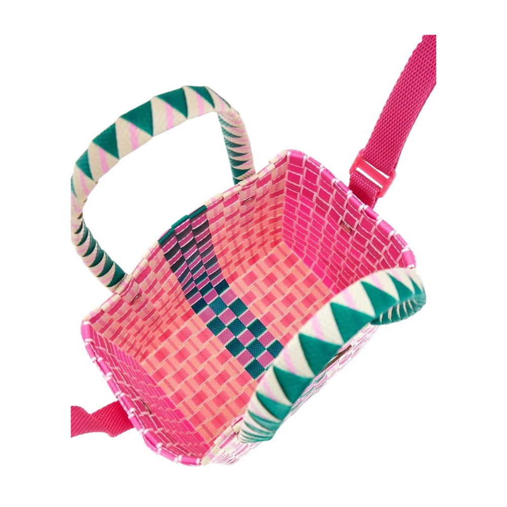 Marni Geweven emmer tas met handvatten Pink Dames