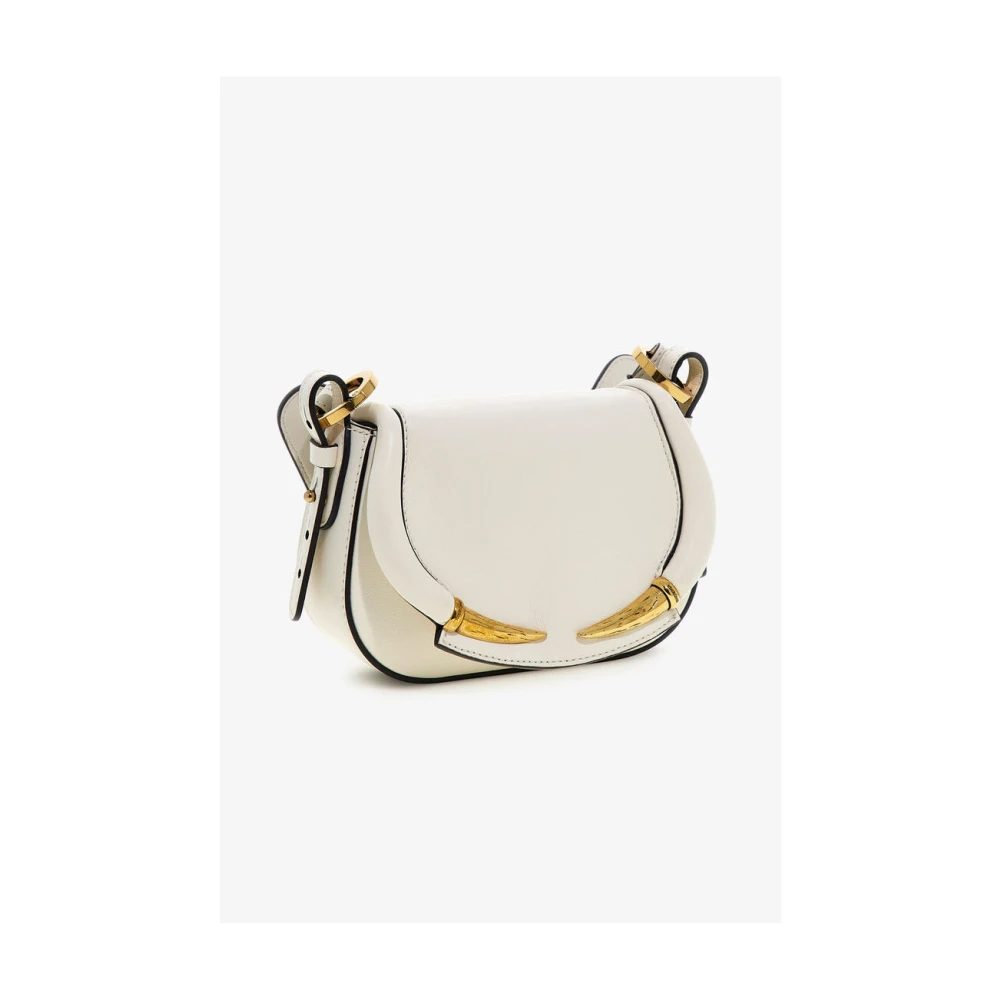 Roberto Cavalli Fang Bang leren schoudertas White Dames
