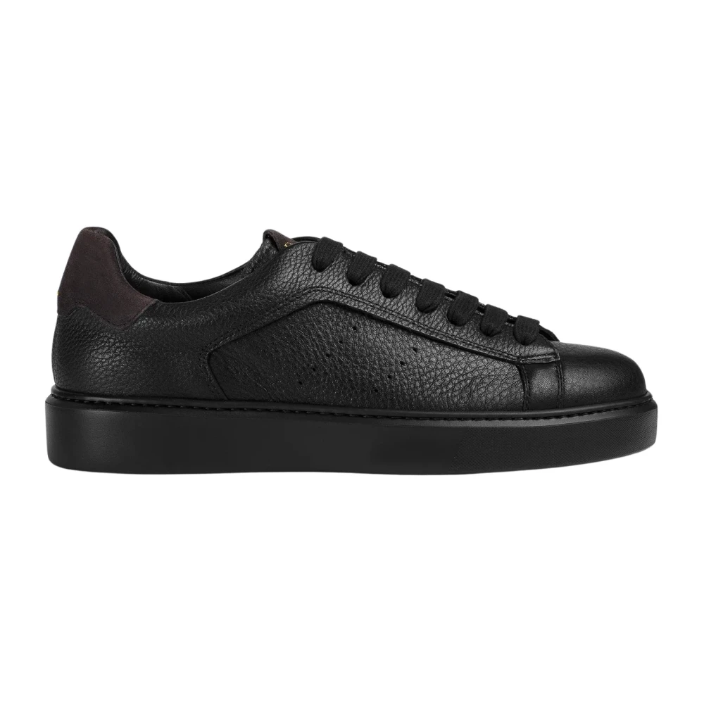 Doucal’s Ronde Leren Sneakers Heren Schoenen Zwart