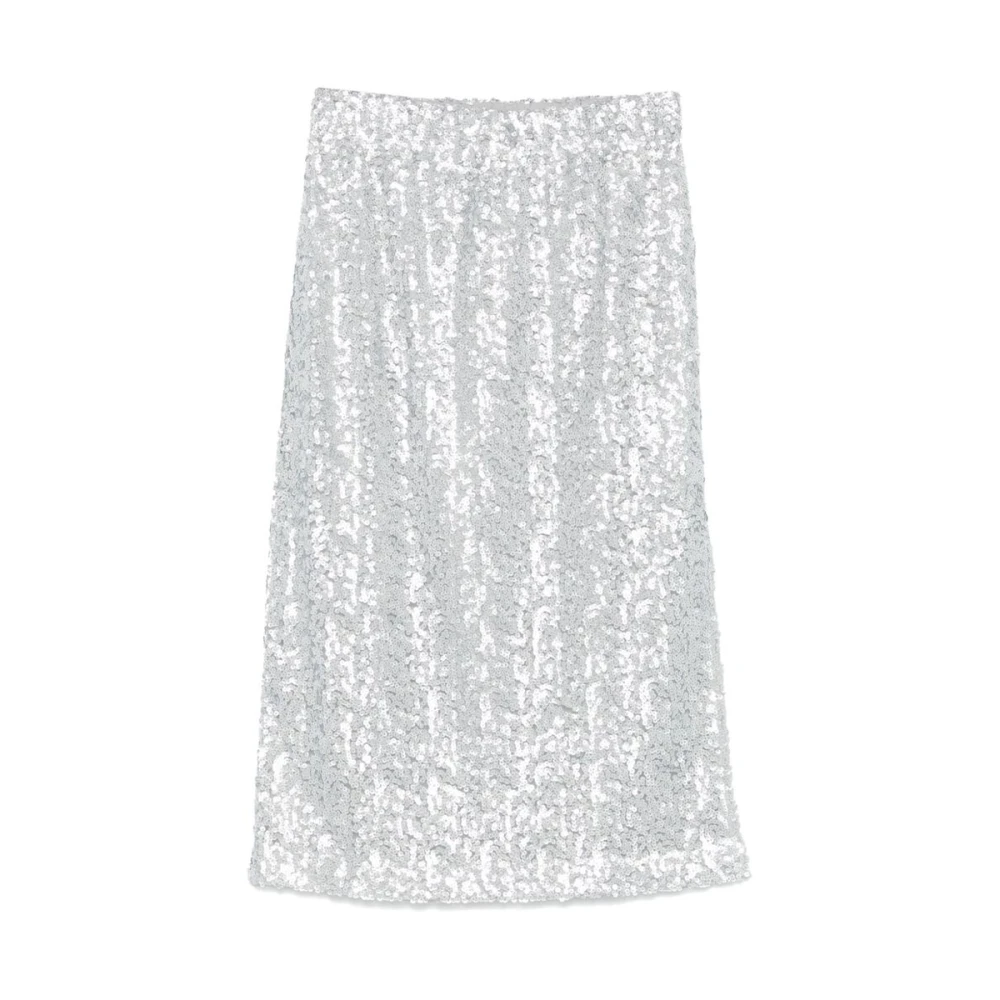 Stine Goya Pailletversierde Rok met Elastische Taille Gray Dames