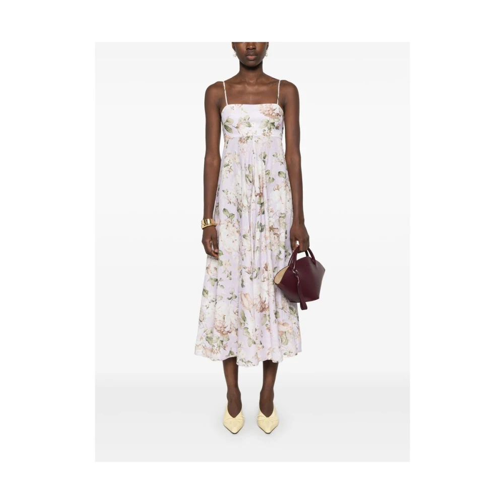 Zimmermann Bloemenprint Linnen Jurk Multicolor Dames