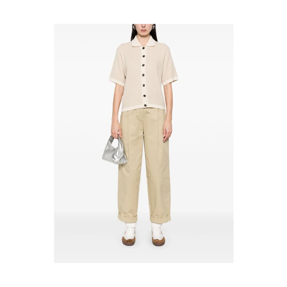 Soeur Ecru Vest Korte Mouwen Beige Dames