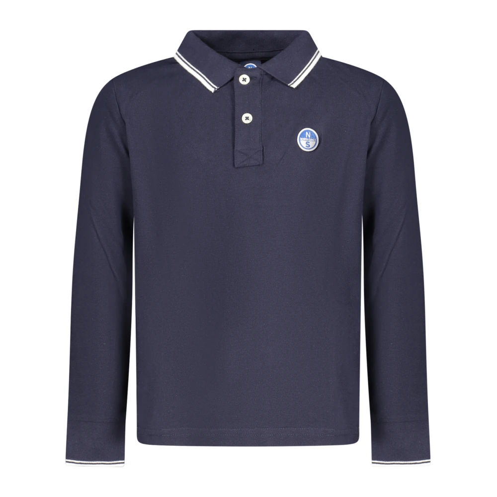 North Sails , Kids Short Sleeve T-Shirts, Unisex, Blue, 12 Y, Long-Sleeved Polo Shirt With Collar Lettering