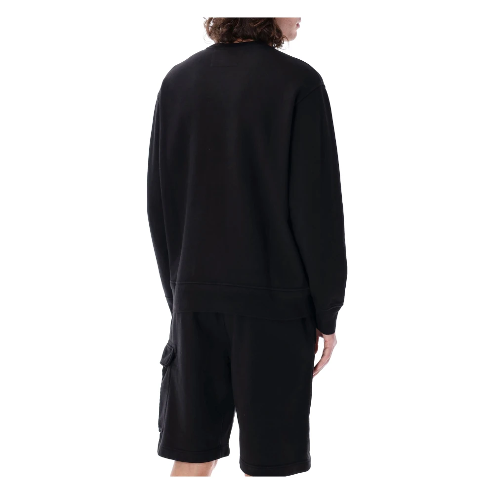 C.P. Company Zwarte Gebreide Fleece Lens Sweatshirt Black Heren