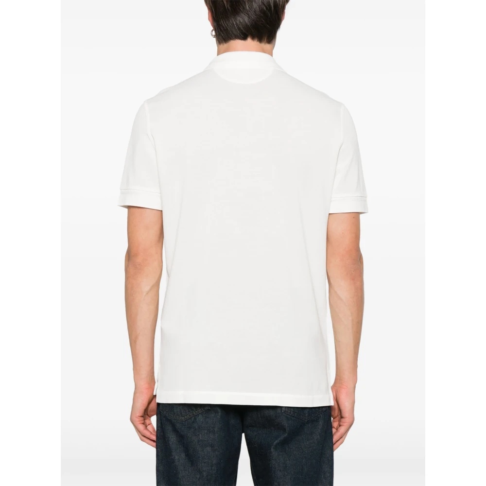 Tom Ford Piquet Polo Shirt met Lyocell en Katoen White Heren