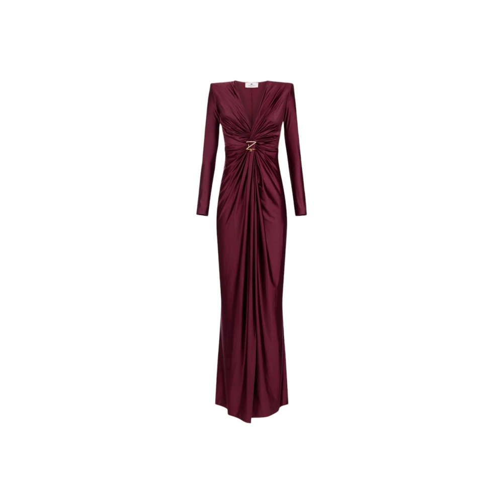 Elisabetta Franchi Lange jurk met elegant design Red Dames