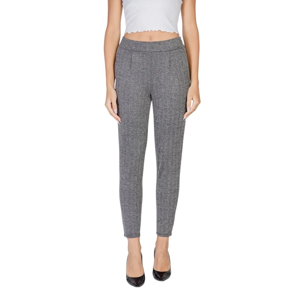 Ichi Zwarte Polyester Dames Herfst Winter Broek Black Dames