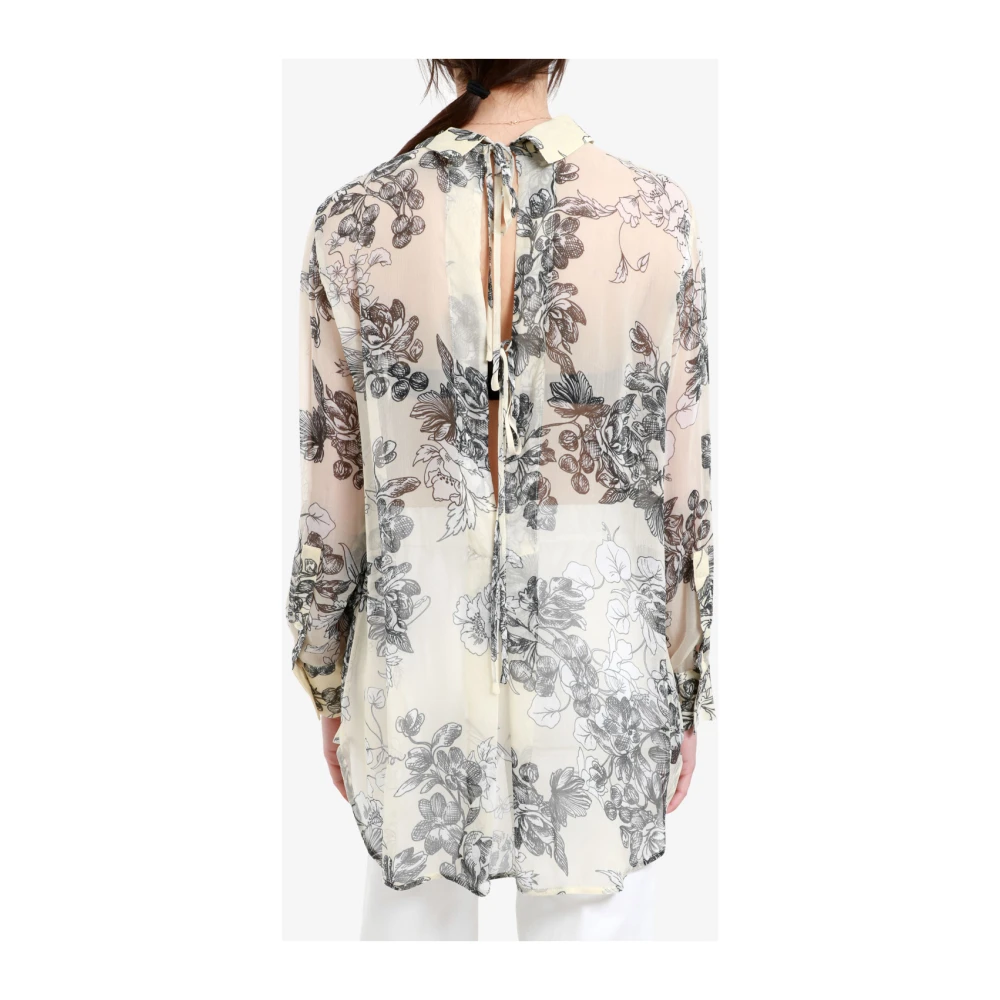 Semicouture Bloemenprint Kraag Shirt Multicolor Dames