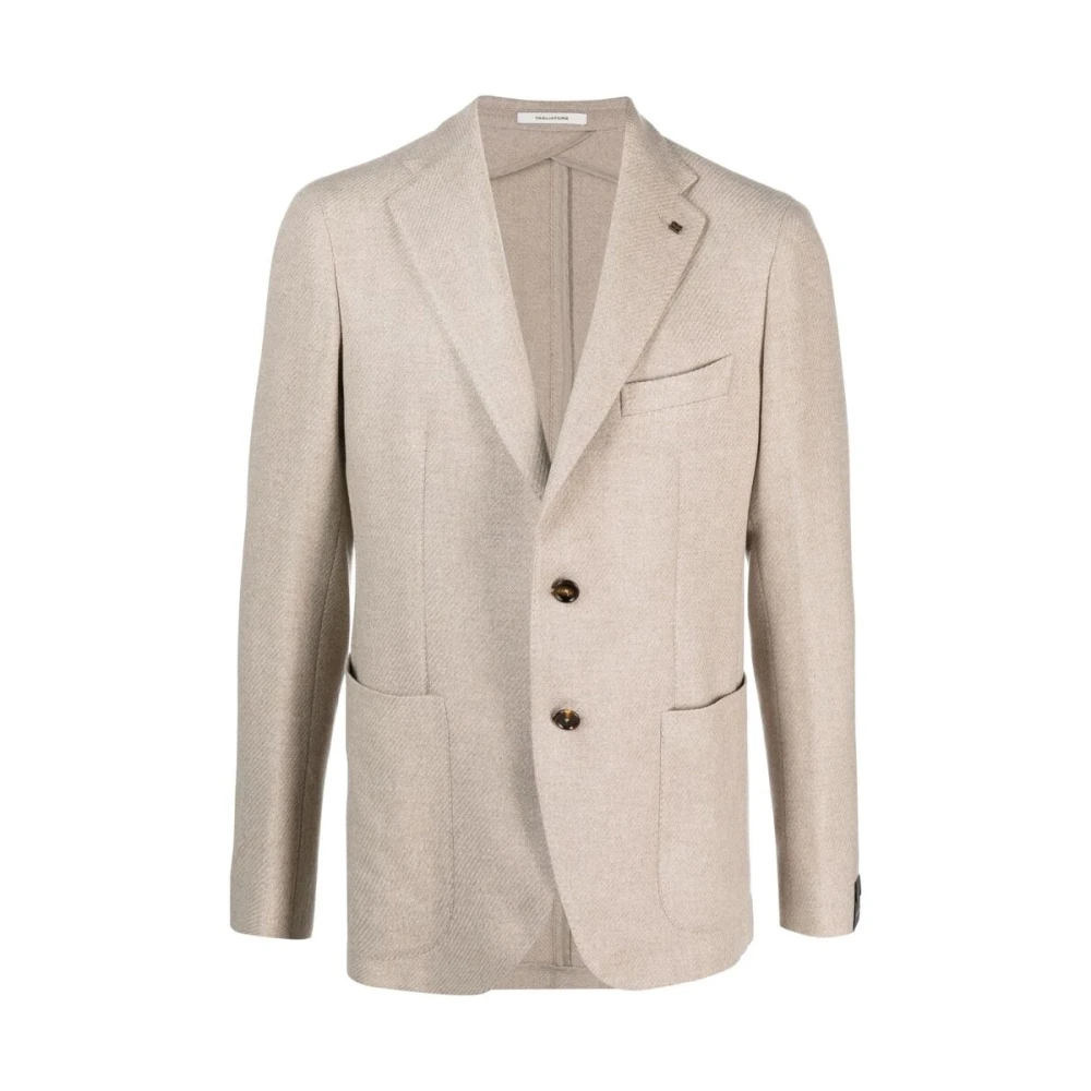 Tagliatore Beige Wolblend Blazer Beige Heren