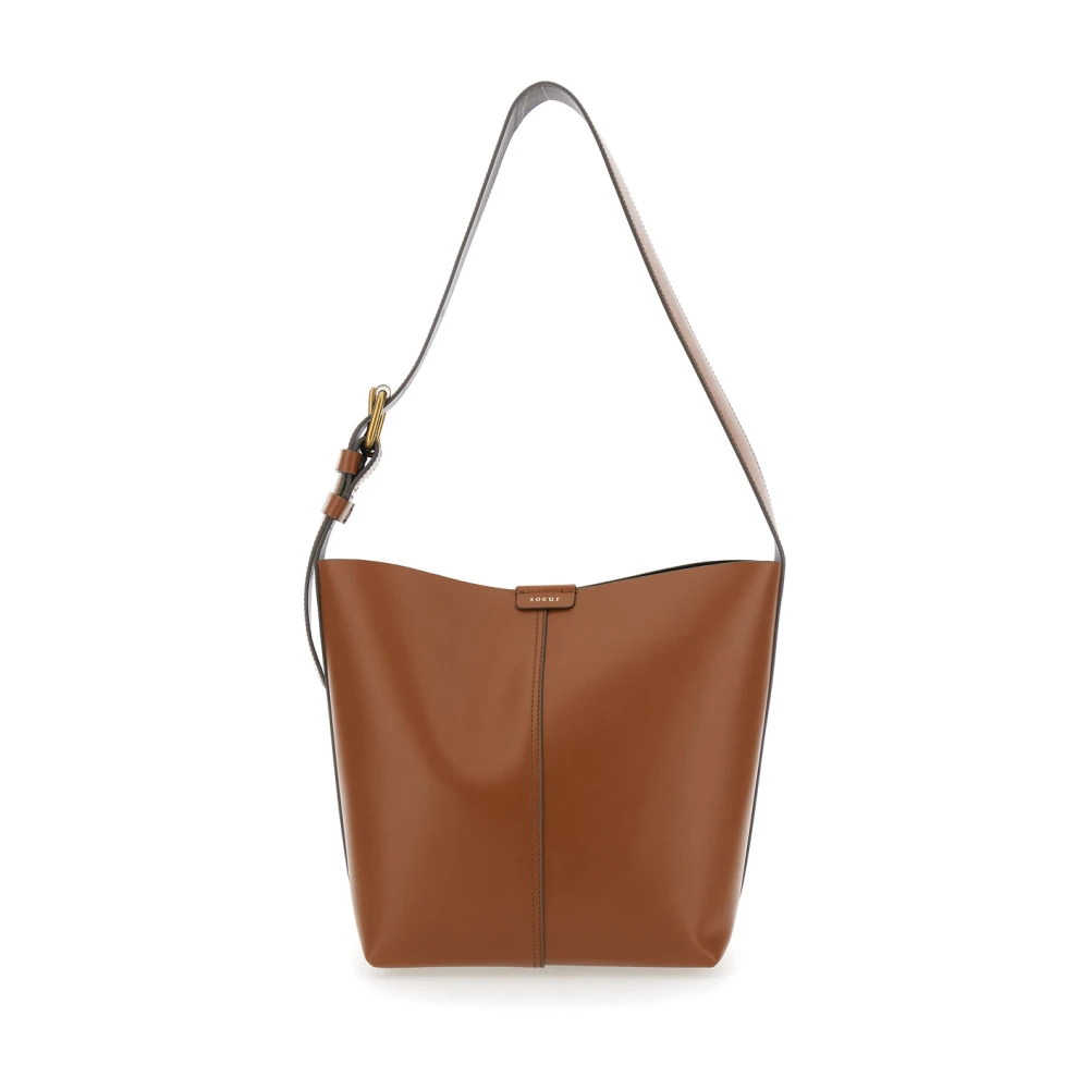 Soeur Bruine Mini Schoudertas met Patch Logo Brown Dames