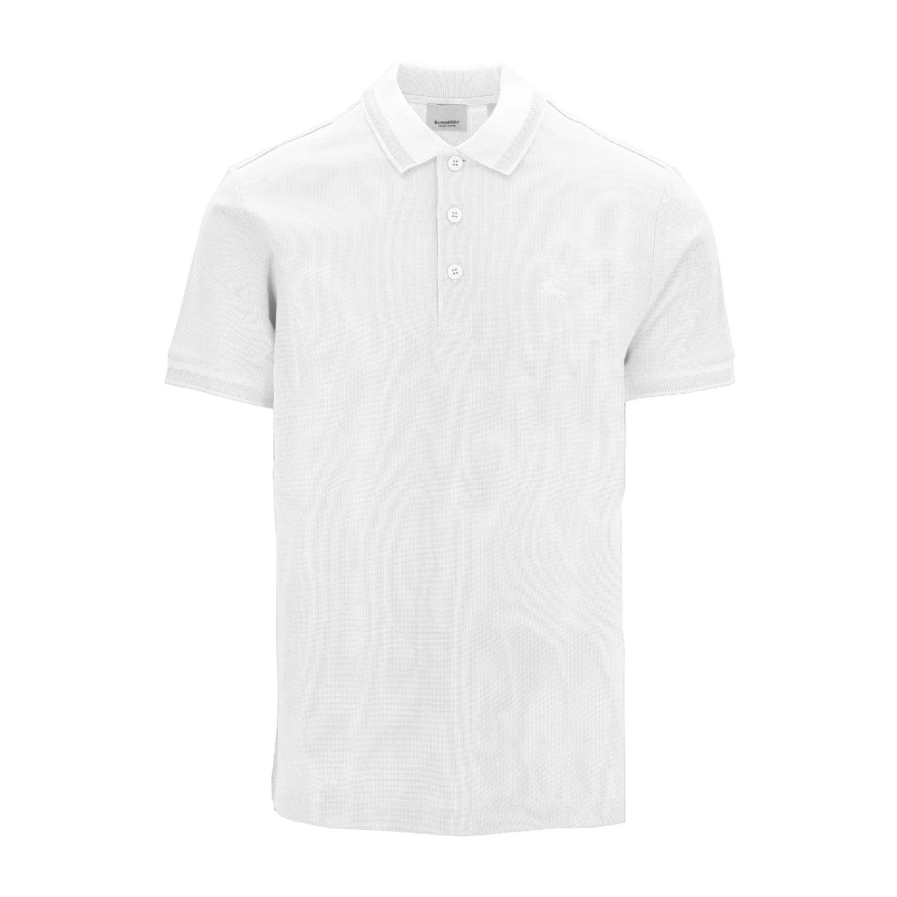 Burberry Klassieke korte mouw katoenen poloshirt White Heren