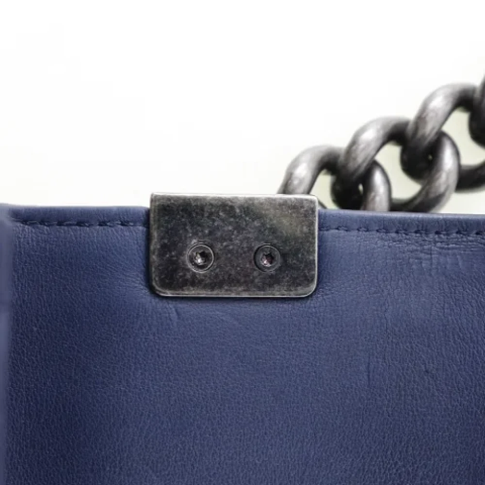 Chanel Vintage Pre-owned Leather shoulder-bags Blue Dames