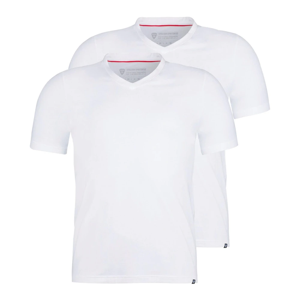 Strellson Basic V-Hals T-Shirt 2-Pack White Heren