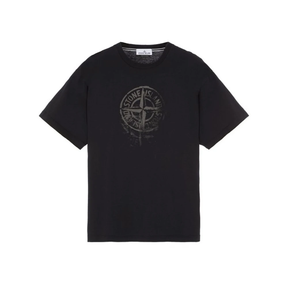 Stone Island Reflecterend Logo T-shirt Regular Fit Black Heren