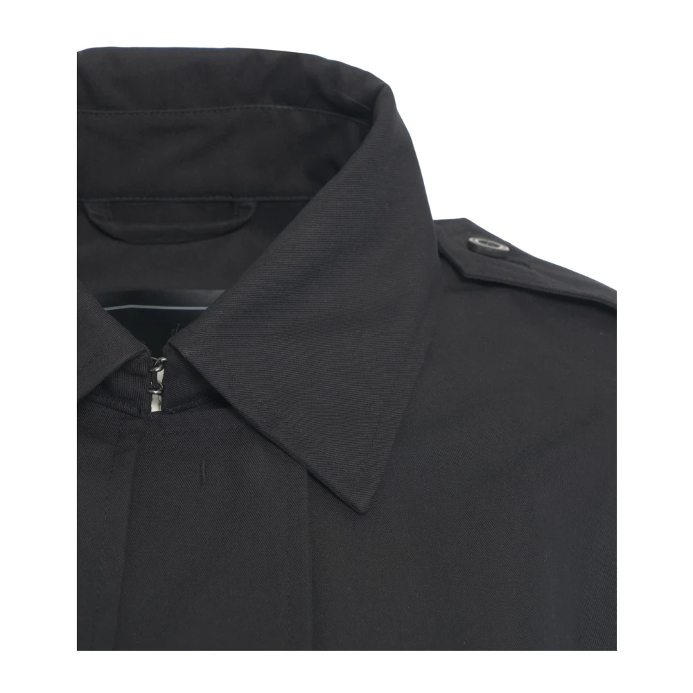 Afterlabel Zwarte Korte Trenchcoat Stijlvolle Laagjes Black Dames