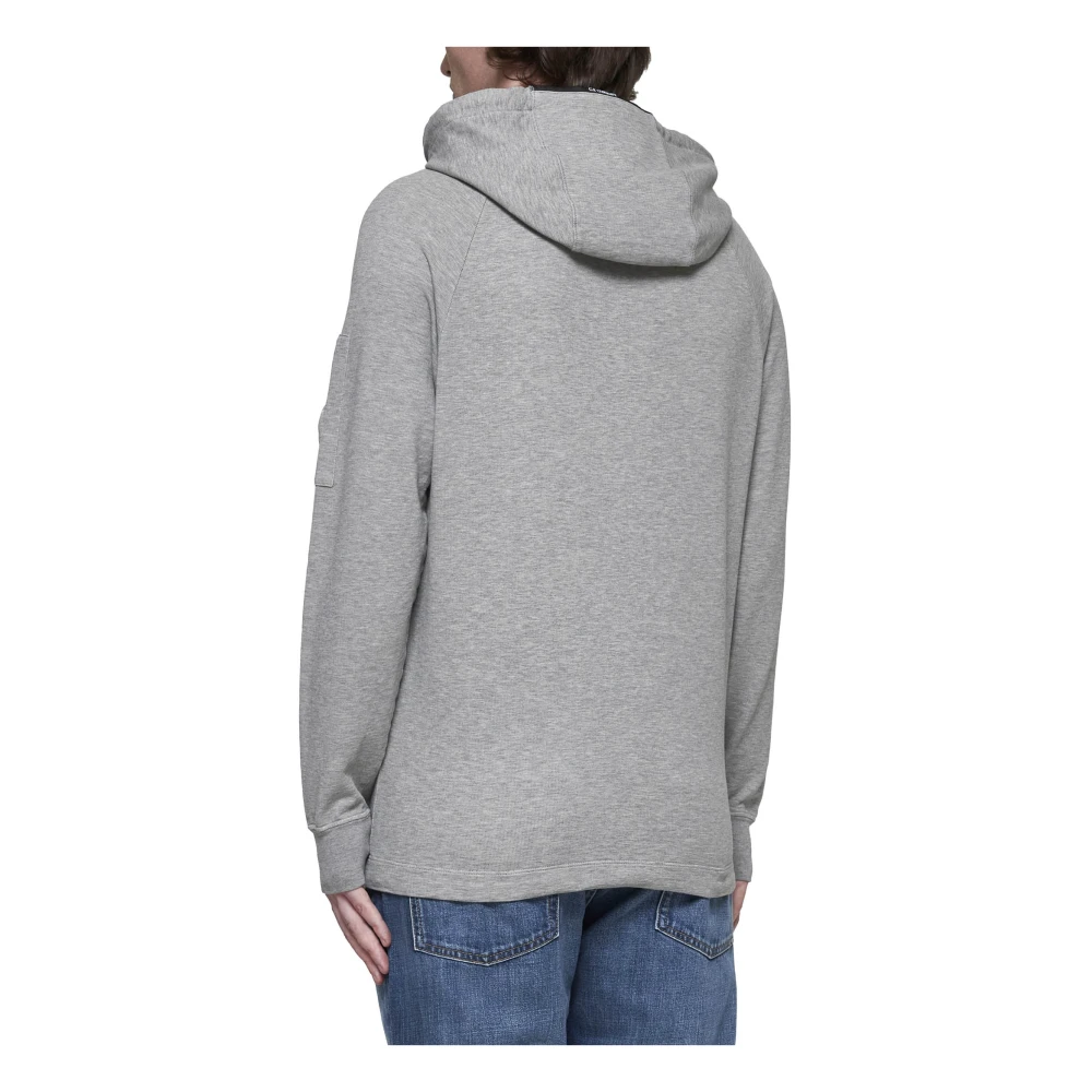 C.P. Company Fleece Katoenen Hoodie Gray Heren