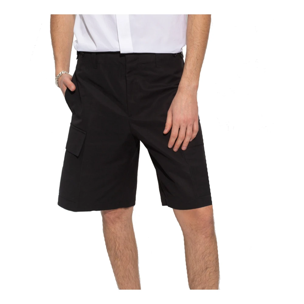 Jil Sander Cargo Shorts Katoen Italië Mannen Black Heren
