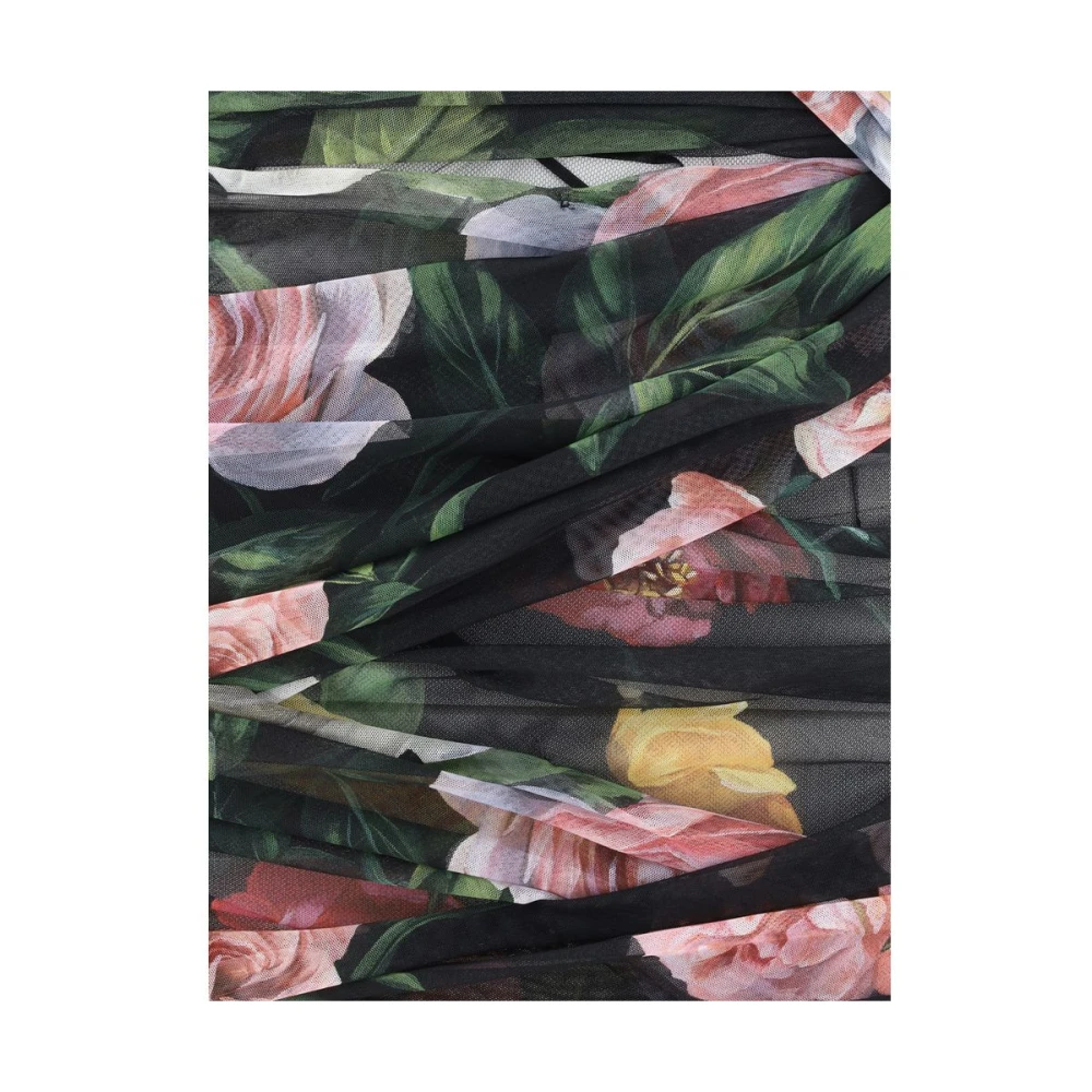 Dolce & Gabbana Bloemen Gedrapeerde Mini Jurk Multicolor Dames