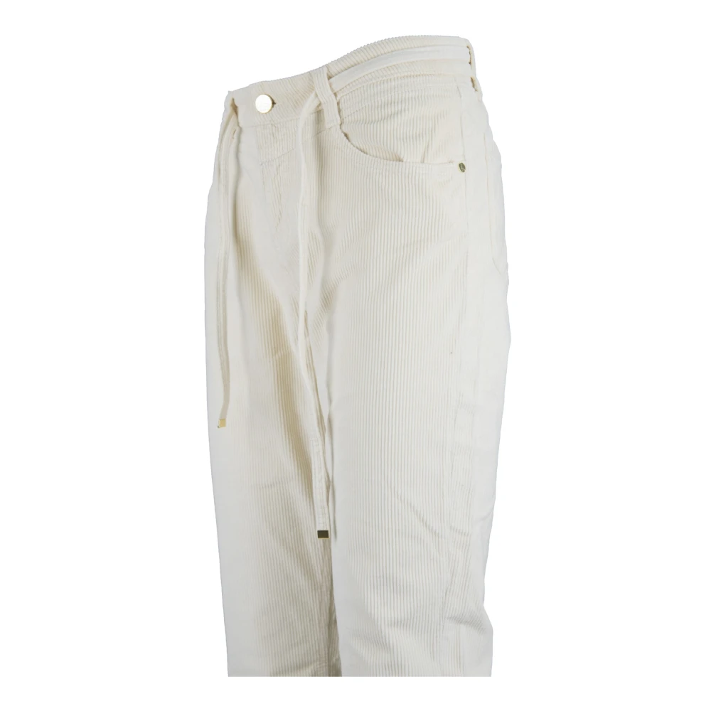 Kaos Gouden Detail Knoop Rits Dames Jeans White Dames