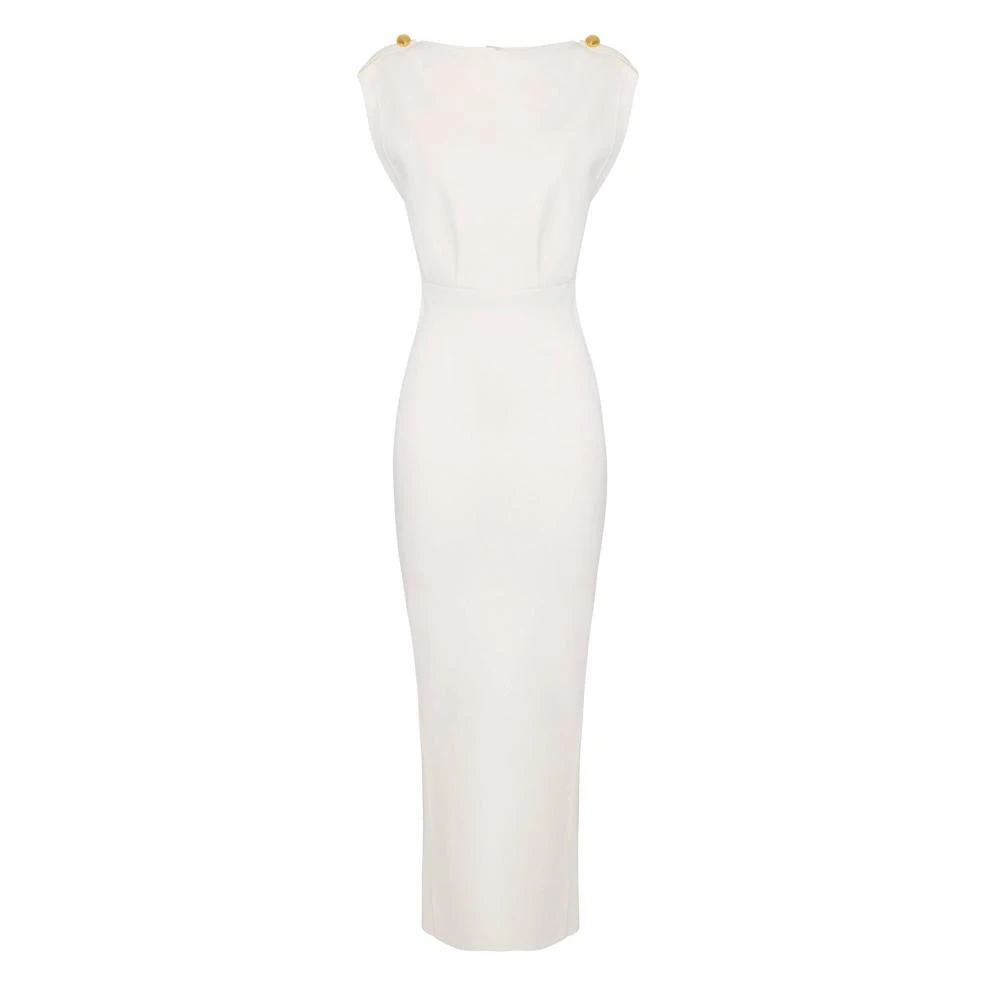 Elisabetta Franchi White Gowns, Female, S, Full Milano Stitch Evening Dress