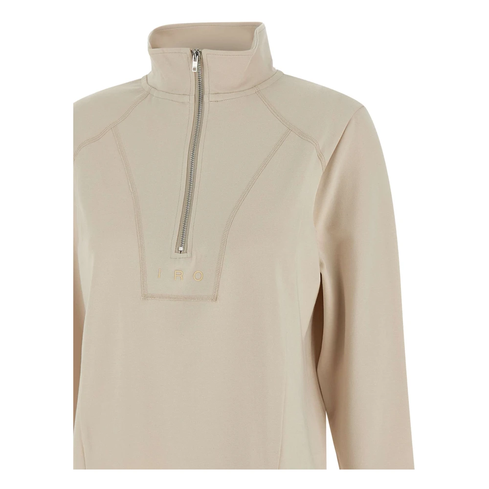 IRO Beige Sweatshirt met Hoge Kraag Beige Dames