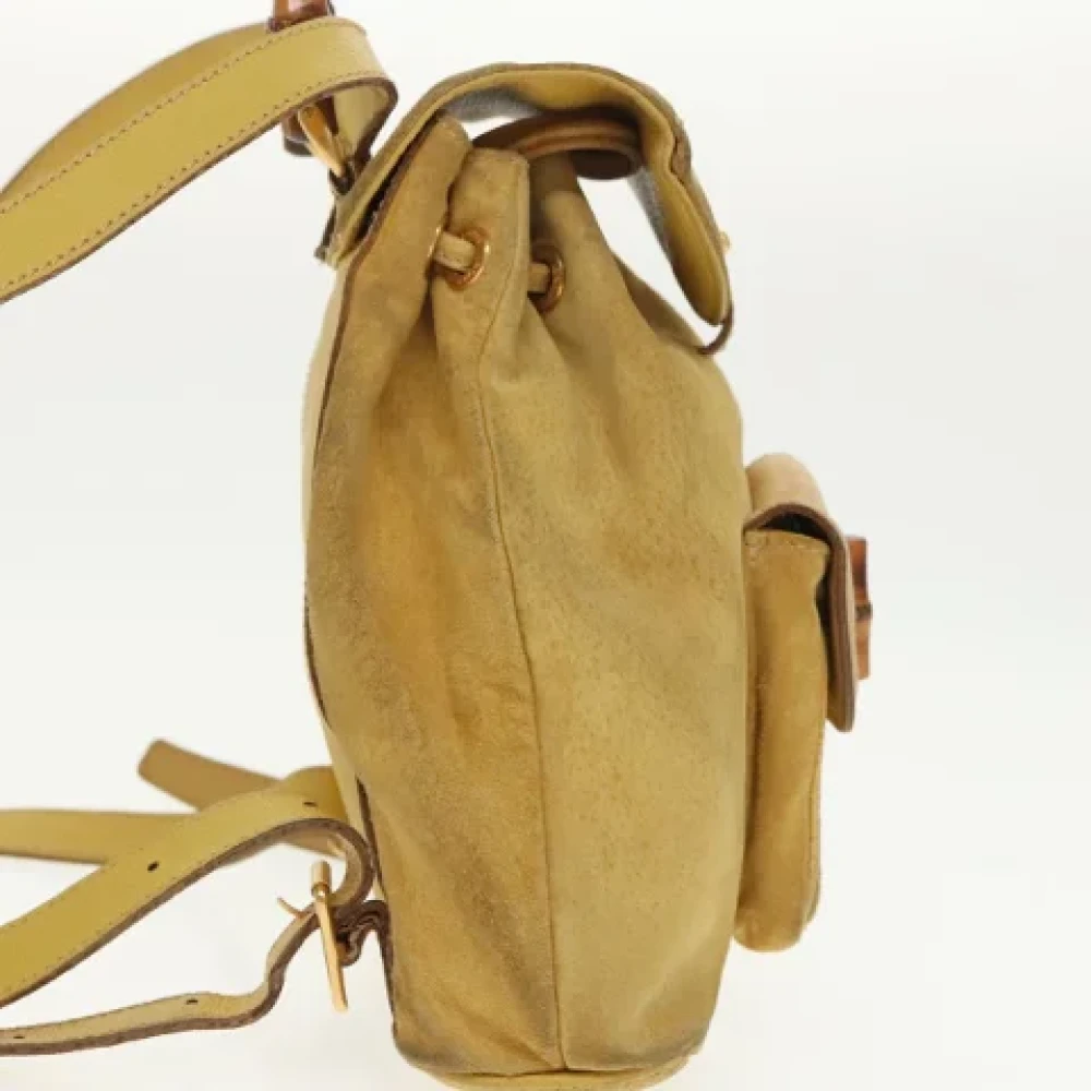 Gucci Vintage Pre-owned Leather backpacks Yellow Dames