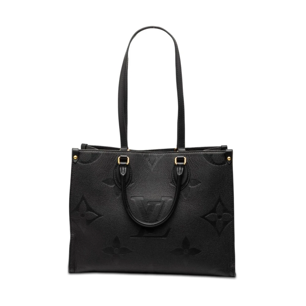 Louis Vuitton Vintage Women's Black Pre-Owned Embossed Leather Tote Bag