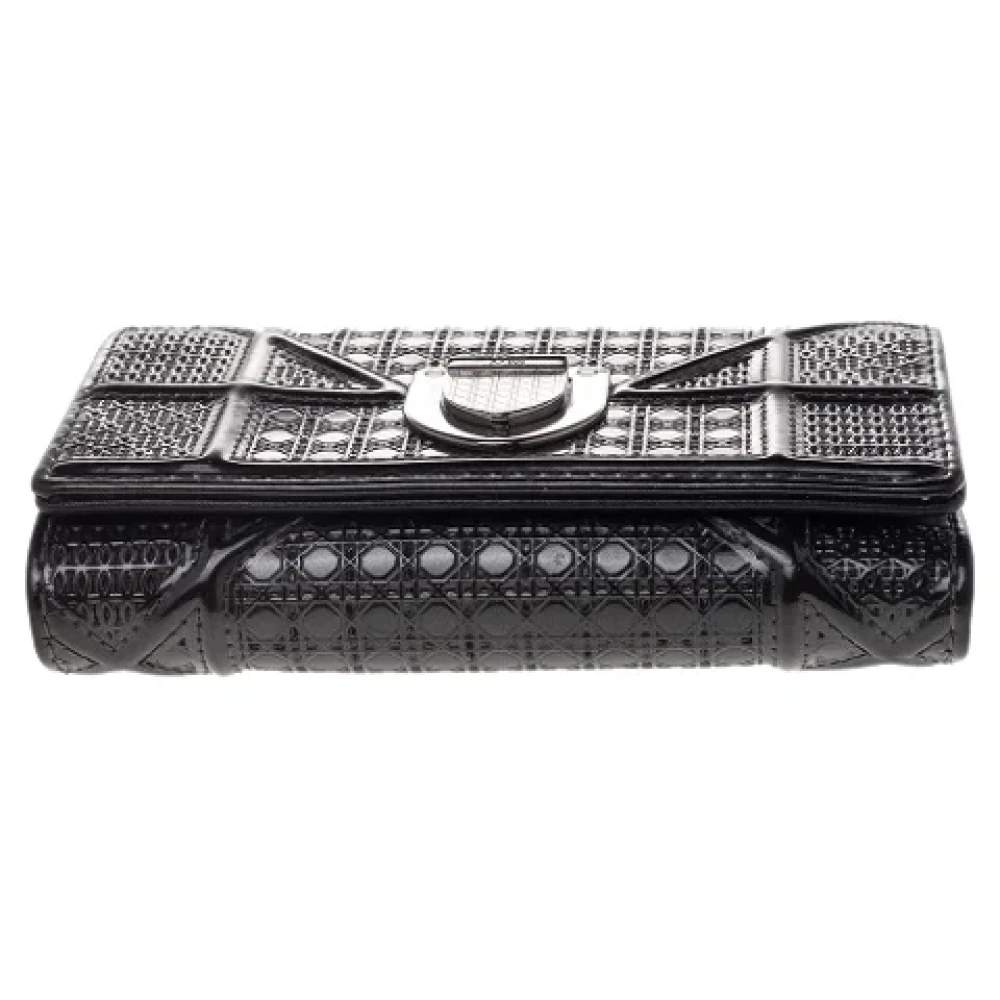 Dior Vintage Pre-owned Leather wallets Black Dames