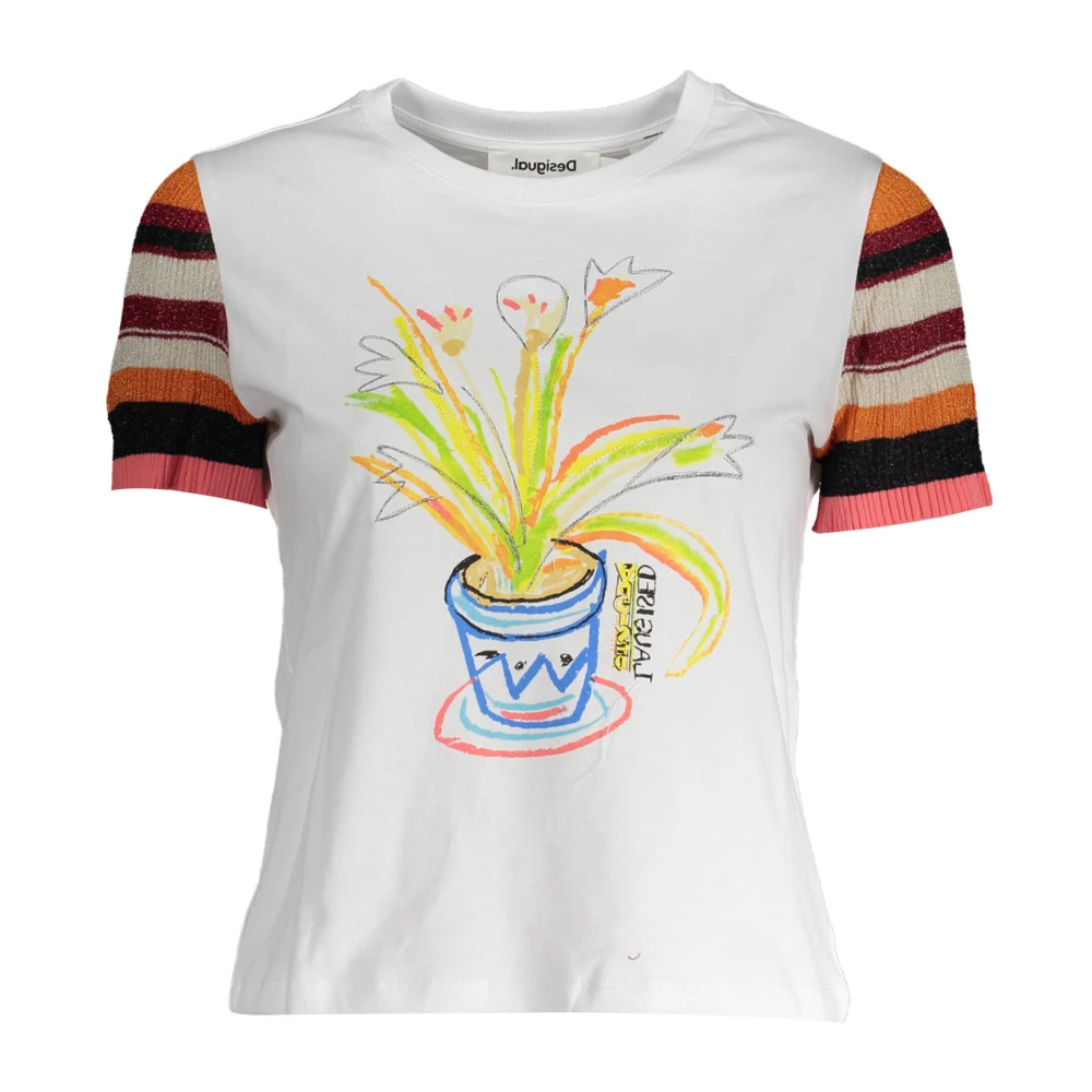 Desigual Women's White Short Sleeve T-Shirt